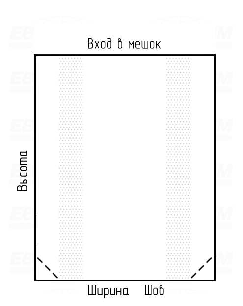 Мешок ПСД 90мкм 750x800мм угловая запайка с тиснением Мешок ПСД 90мкм 750x800мм угловая запайка с тиснением