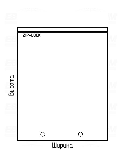 Пакет ПСД 35мкм 435x250мм Zip-Lock, пробивные отверстия
