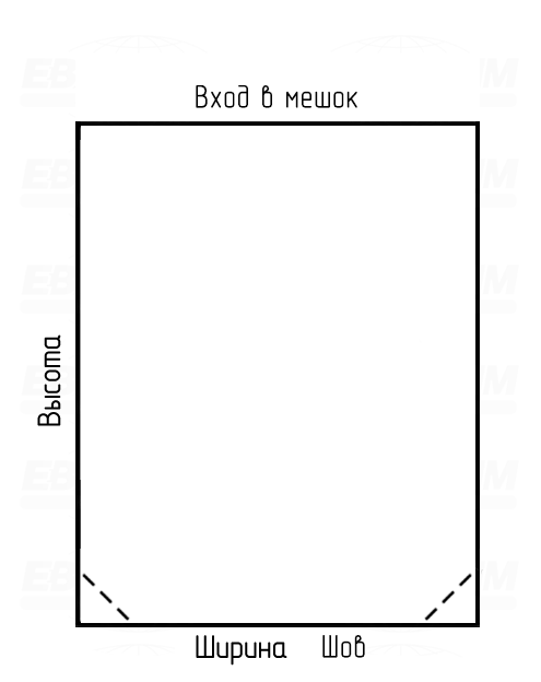 Мешок ПСД 90мкм 750x800мм угловая запайка Мешок ПСД 90мкм 750x800мм угловая запайка
