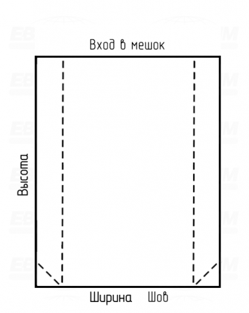 Мешок ПВД 140мкм 400x1200мм угловая запайка, фальцы 180+180мм
